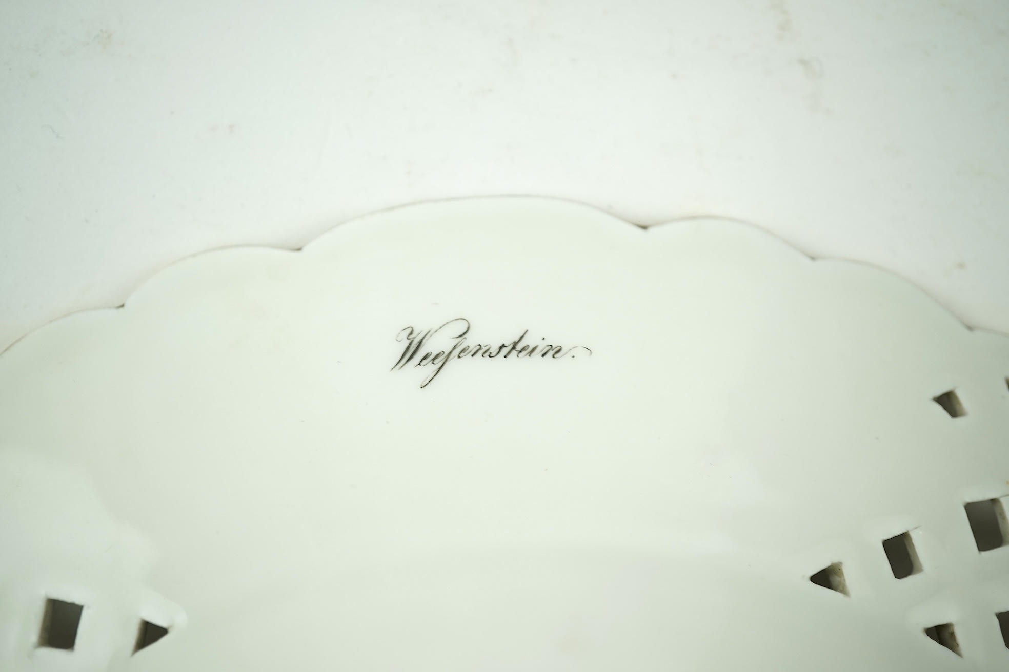 A Meissen topographical reticulated dresser plate, 19th century